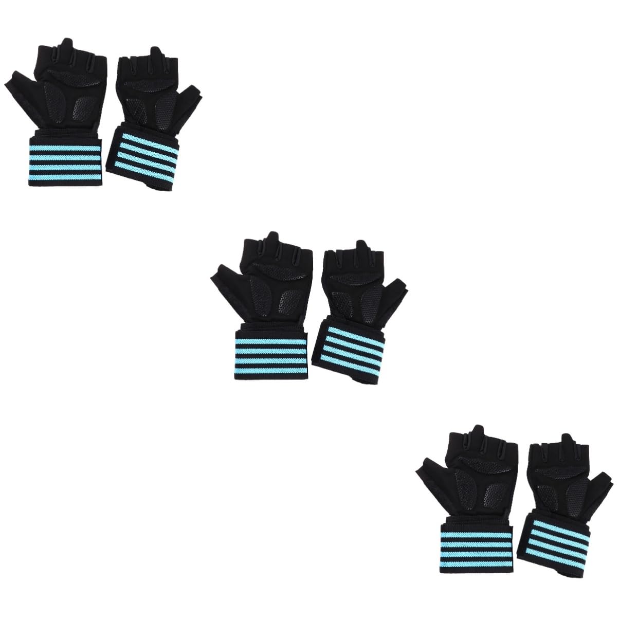 Toddmomy Lot De 3 Paires De D'haltérophilie De Fitness Demi-Doigts De Musculation D'extérieur Protège-Poignets Paumes Protectrices pour Équipement De Sport