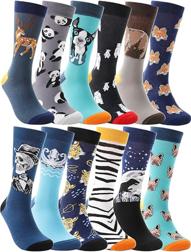 Image of MOGGEI Funny Socks for Men Women Fun Cozy Crazy Novelty Fashion Breathable Printed Cotton Boot Socks
