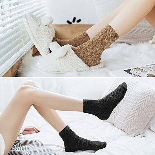 Image of Loritta 6 Pairs Womens Fuzzy Socks, Winter Warm Fluffy Slipper Socks