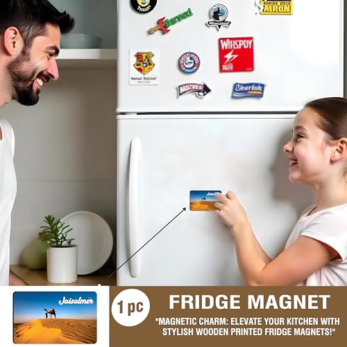 Image of Elegant Fridge Magnet with Themes |Rectangular Size Refrigerator Magnet with Magnetic Rubber Back | Pack of 1, 8.6cm X 5.4cm (Jaisalmer)