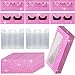 50 Sets Empty Eyelash Case Set, Include 50 Empty Eyelash Box Lash Box Packaging Eyelash Storage Box, 50 Eyelash Box Tray False Eyelash Storage Box Tray, 50 Internal Background Paper (Pink)