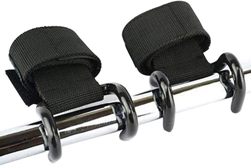 Heavy Duty Strap with pro Metal Lifting Steel Hooks Improves Grip for Weightlifting, Powerlifting, Bodybuilding & Deadlift – Padded Wrist Wraps Provides Support for Men & Women (Black, One size)