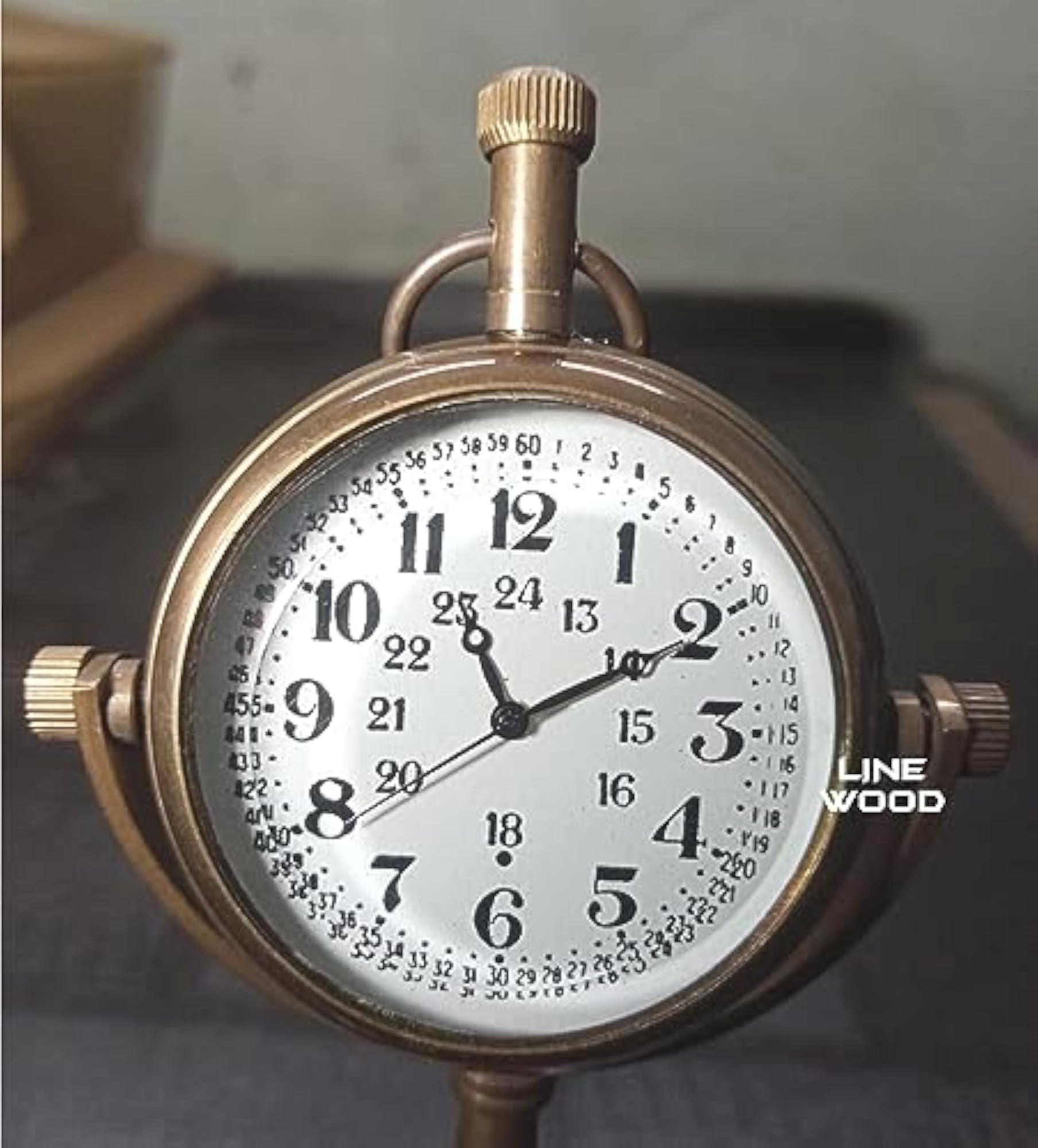 Handmade Antique Brass Table Clock, 5 Inch Design