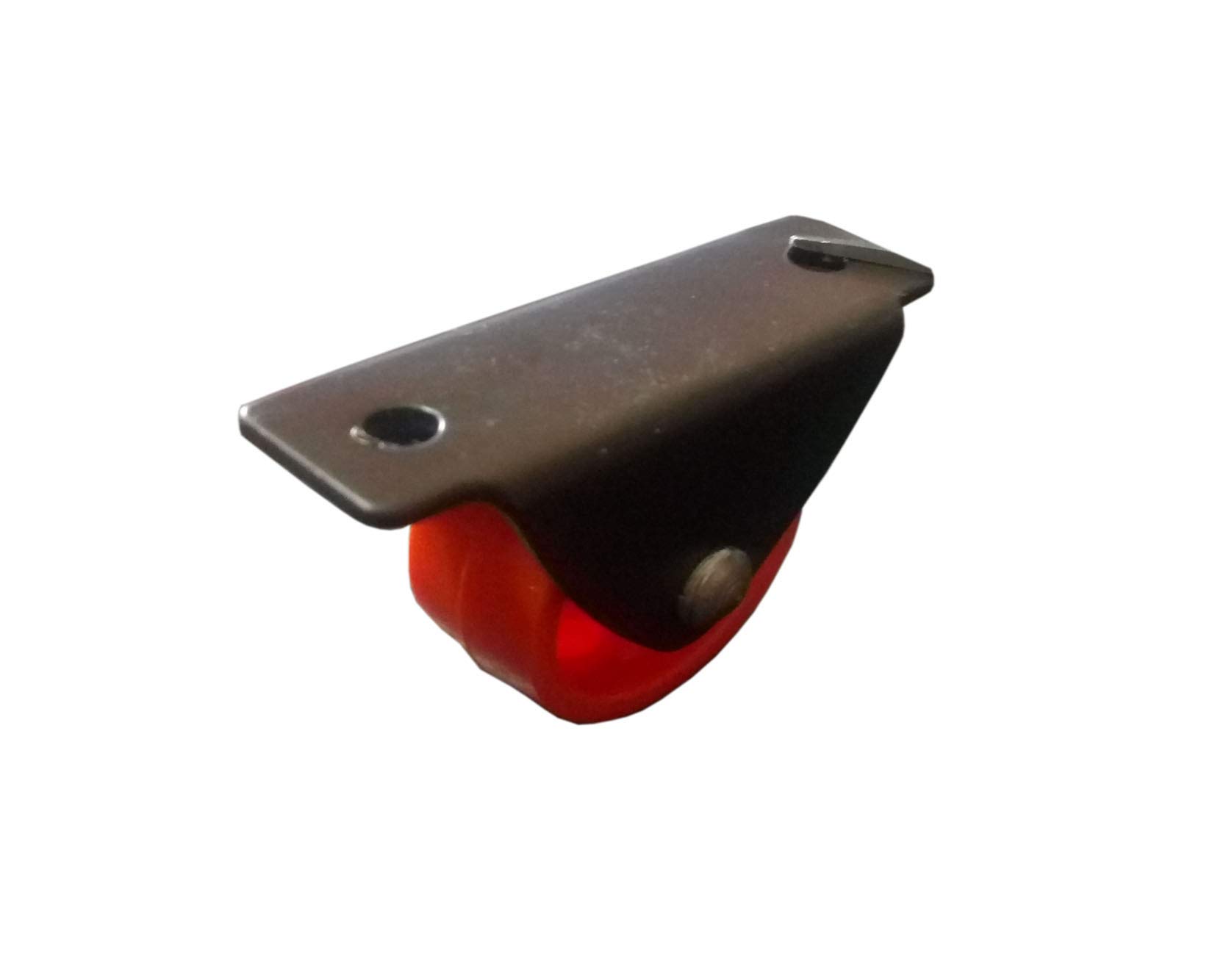 Cloudteil India Small Fix Wheel Castor Wheels, 30 mm Wheel Caster for Furniture Table Trolley (Black/Orange, 90 kg Load Capacity) Pack of 4