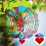 Wind Spinners for Yard and Garden,12 inch Big Size Hummingbird Metal Kinetic Wind Spinner Laser Cut,