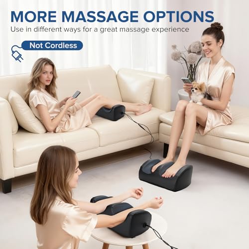 XIAOTONG Foot and Calf Massager with Heating, Shiatsu Foot Machine with Massage Rollers, Deep Tissue Massager for Pain Relief, Remote Control with Cord, Gifts for Men and Women(Corded Version) - Image 3