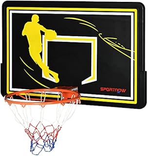 SPORTNOW Wall Mounted Basketball Hoop, Mini Basketball Hoop and Backboard for Kids and Adults, Outdoors and Indoors