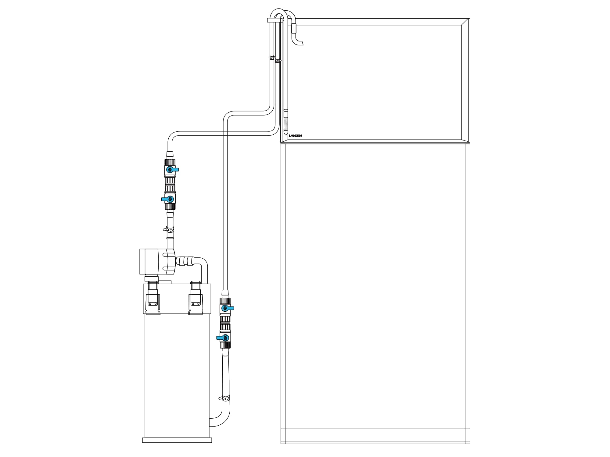 Landen Pura 300 Filtre Externe de Taille Moyenne pour Aquarium jusqu'à 110 l, Argent