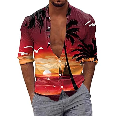 Men's Short Sleeve Shirts Summer Striped Casual Shirt Button Down Regular Fit Tops Cover