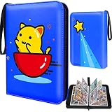 Card Binder For Pokemon Cards, 4 Pocket Collectible Trading Card Albums Book Case Holder 400 Cards w