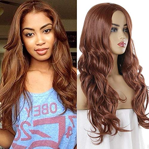 Gemilla Synthetic Wigs Heat Resistant Daily Use Cosplay Party Wigs (Brown Body Wave)