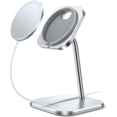 Lamicall Aluminum Phone Stand for Apple 25W MagSafe Charger - [Charger Not Included] 360° Rotation Adjustable Charging Holder Dock for Desk, Compatible with iPhone 17, 16, 15, 14, 13 Pro Max Plus Air