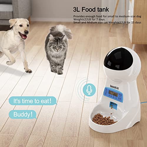 Automatic Cat Feeder, 101oz/3L Timed Cat Feeder for Dry Food