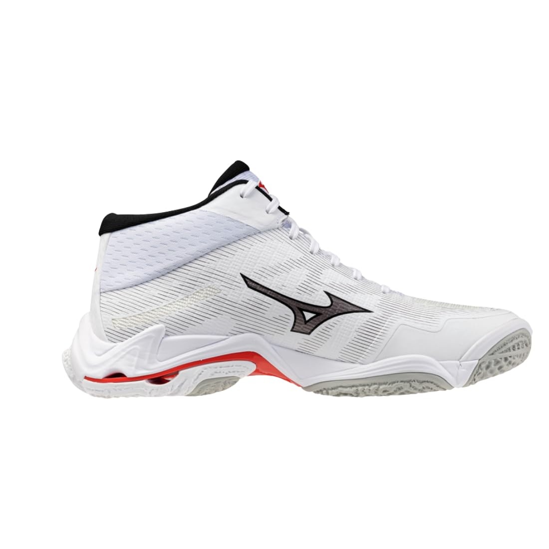 Mizuno Wave Lightning Elite Mid Volleyballschuhe, Obermaterial Reno Woven, ENERZY NXT, Sohle XG, 295 g