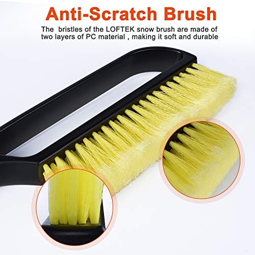 LOFTEK Snow Brush and Ice Scraper for car - 30.5\" to 39\" Extendable, Durable, Anti-Scratch Tool with Foam Grip for Removing Snow and Ice from The Windshield of The Car Easily