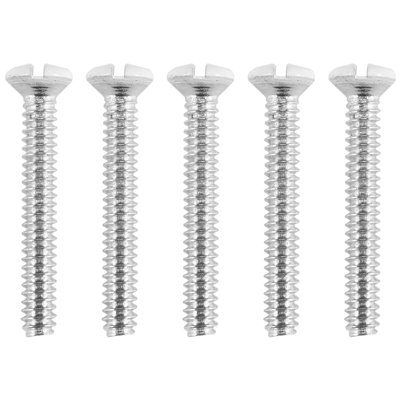 Generic BEAU-120 Pcs White Wall Plate Screws 1 Inch Long Slotted 6-32 Threads Switch Cover Screws Oval Head Milled Slot Screws Wall - (Color: White)