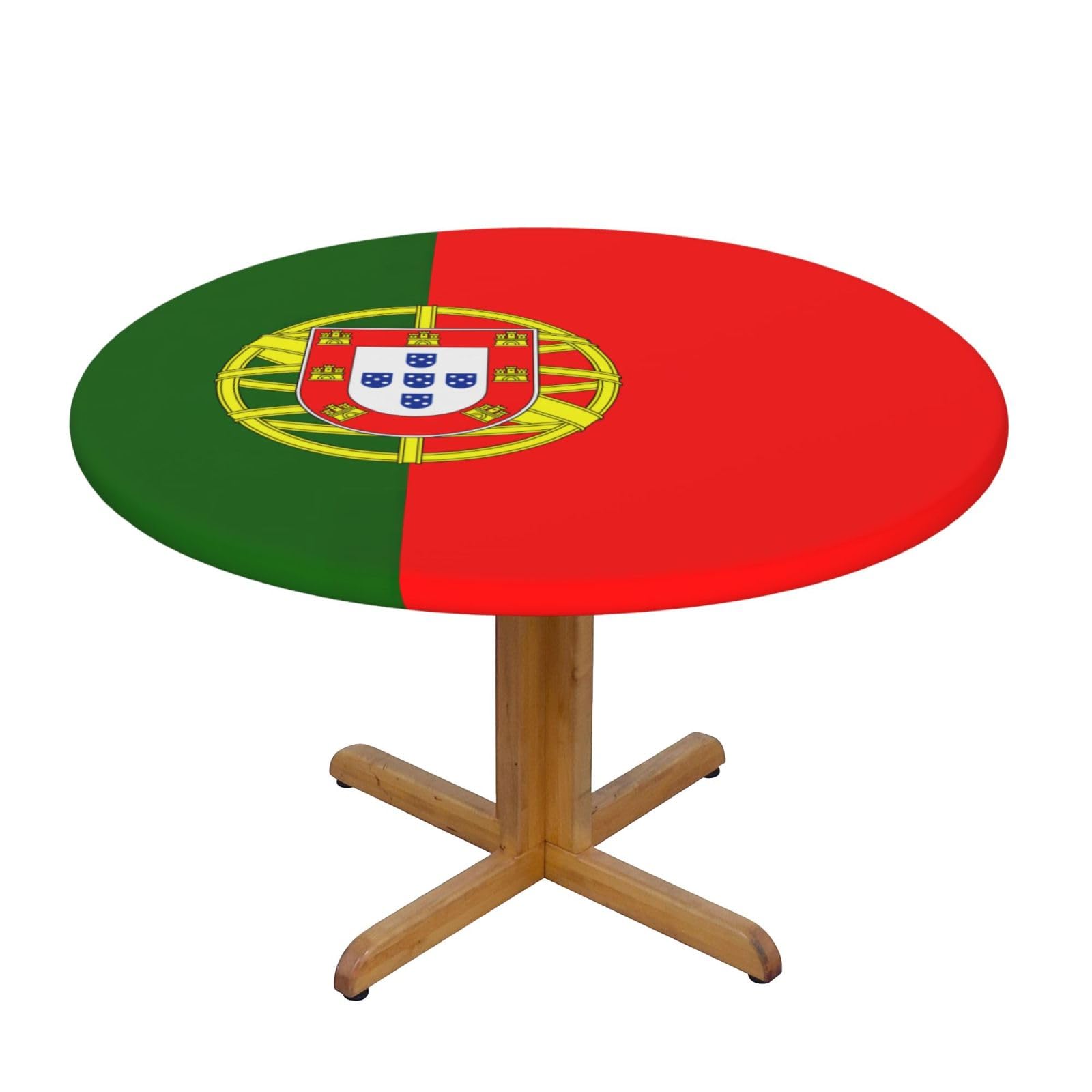 Portuguese Flag Print Oxford Wipeable Tablecloth Oil-Resistant Outdoor Table Cover Reusable Birthday Table Protector