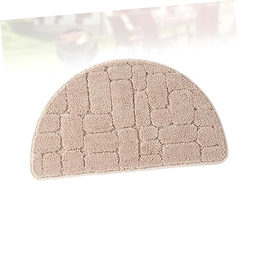 Tapis de bain microfibre demi-lune camel doux et confortable haute densité - 7