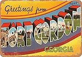 10 x 14 METAL SIGN - Georgia Postcard - Greetings from Fort Gordon Georgia - Vintage Rusty Look
