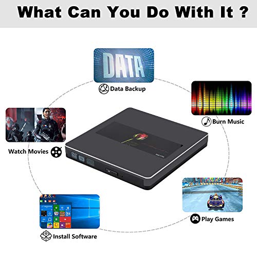 Image of External CD DVD Drive USB3.0 NOLYTH USB C Superdrive CD DVD Burner Player Writer Optical Drive Compatible with Apple Mac MacBook Pro Air iMac Laptop and windows10 (Gold)