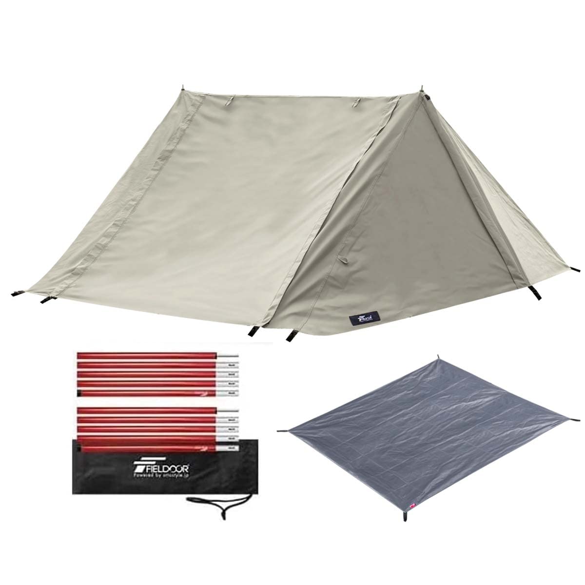 TEPA ツーポールテントポリエステル サブポール＆蚊帳付1人用 軽量コンパクト Amazon.co.jp: FIELDOOR ツーポールテント270 【TC カーキ】 ＆ アルミ