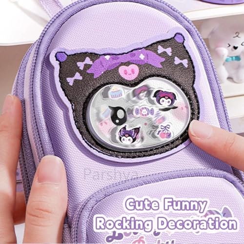 Image of Parshya Cute Pencil Pouch for Kids Large Capacity Capibara /Rabit Design Stationery Organizer Multi-Layer Zipper Pencil Case for School, College&Office Waterproof PU Leather Pouch Gift for Boys & Girls