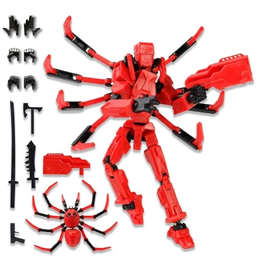 T13 Spider Robot Action Figure 5.7" 3D Printed Red