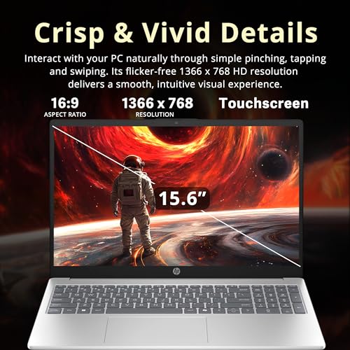 Image of HP 15.6 inch HD Touchscreen Laptop for Business & Student, AMD Ryzen 3 7320U, 8GB LPDDR5, 1.28TB Storage (1TB SSD+288GB Docking Station), AMD Radeon Graphics, Number Pad, Copilot, Win11 Pro, Silver
