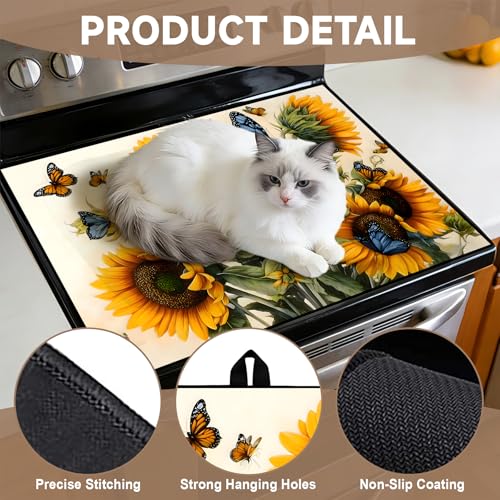 Image of Stove Guard Mat for Electric Stoves -Heat-Resistant Protector, Non-Slip Kitchen Counter Mat Stylish Kitchen Decor