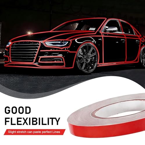 Image of WALLMATE Reflective Tape Outdoor Safety Warning Lighting Sticker, Waterproof Tape for Bicycle Bike Car Motorcycle Decoration (Red Strip, 0.5 In x 45 Mtr (1771 in) (PCK OF 2))
