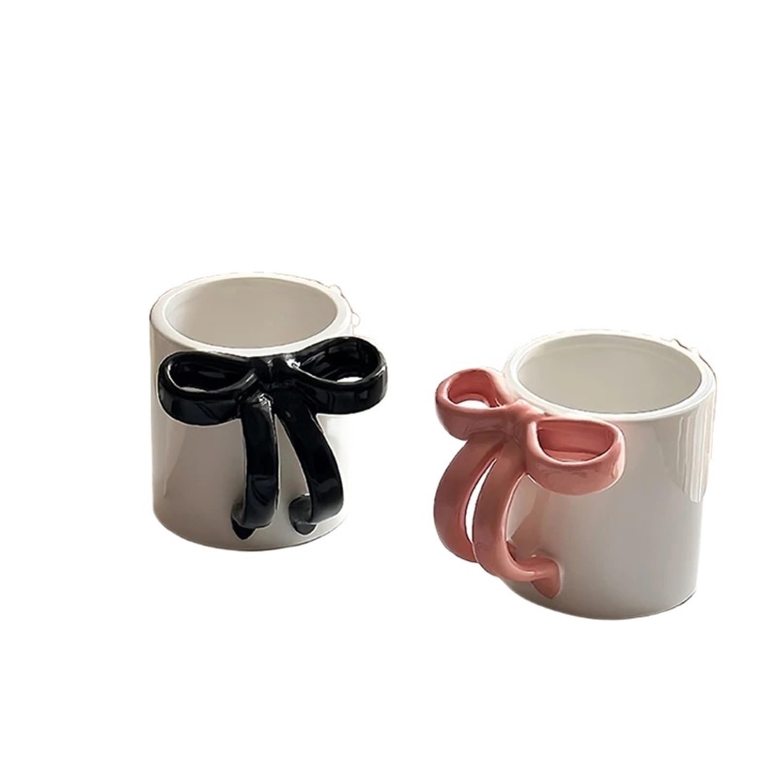 2PCS Bogen Griff Becher Keramik Frühstück Haferflocken Milch Tasse Haushalts Kaffee Tasse Paar Tasse 260ml für Kaffee