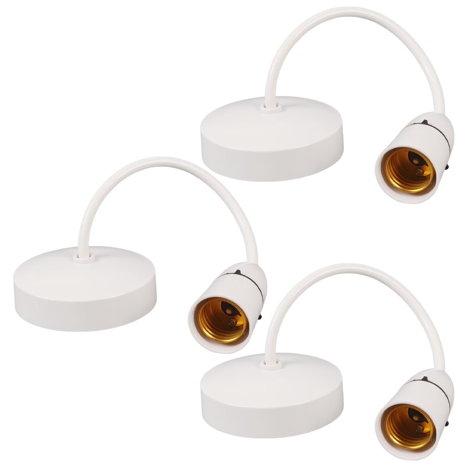 ZPSCXQ 3 Pcs Pendant Light Fitting, Ceiling Rose Light Fitting, Three E27 Light Fittings for Kitchen Islands and Living Rooms, Bedroom Decorative Lighting Setup, E27 Ceiling Rose Light Fittings