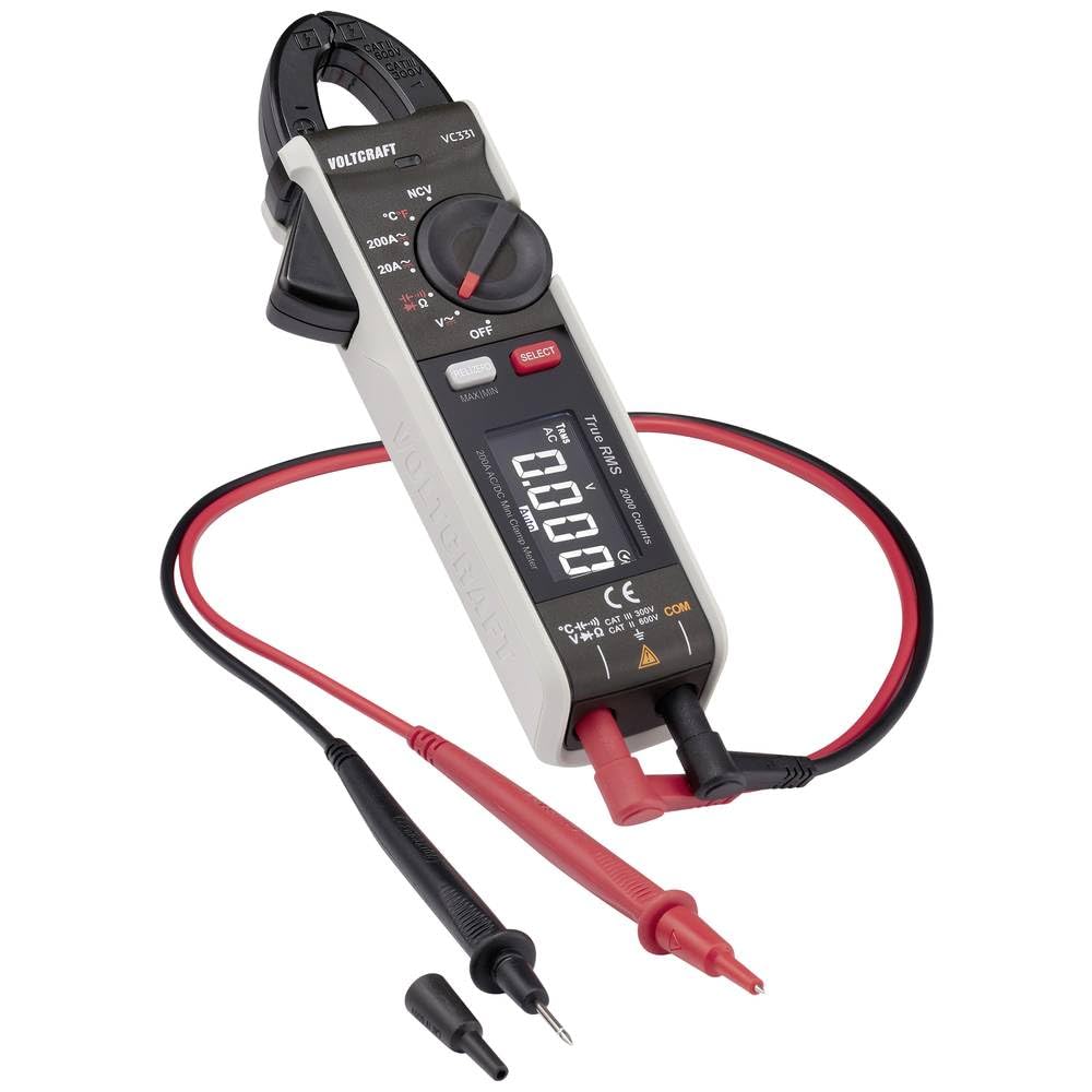 VOLTCRAFT VC-331 Stromzange CAT II 600 V, CAT III 300 V Anzeige (Counts): 2000