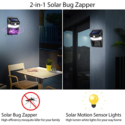 Solar Mosquito Zapper Outdoor, Bug Zapper Outdoor Electric, Insect Fly Traps With Motion Sensor Lights, Wall Lamp For Outdoor Garden Yard (4Pack-White) #TOP5