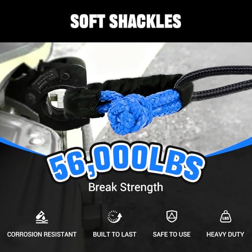 Image of BARTOO 2PCS Soft Shackles 1 /2 Inch x 22 Inch - 56,000LBS Break Strength