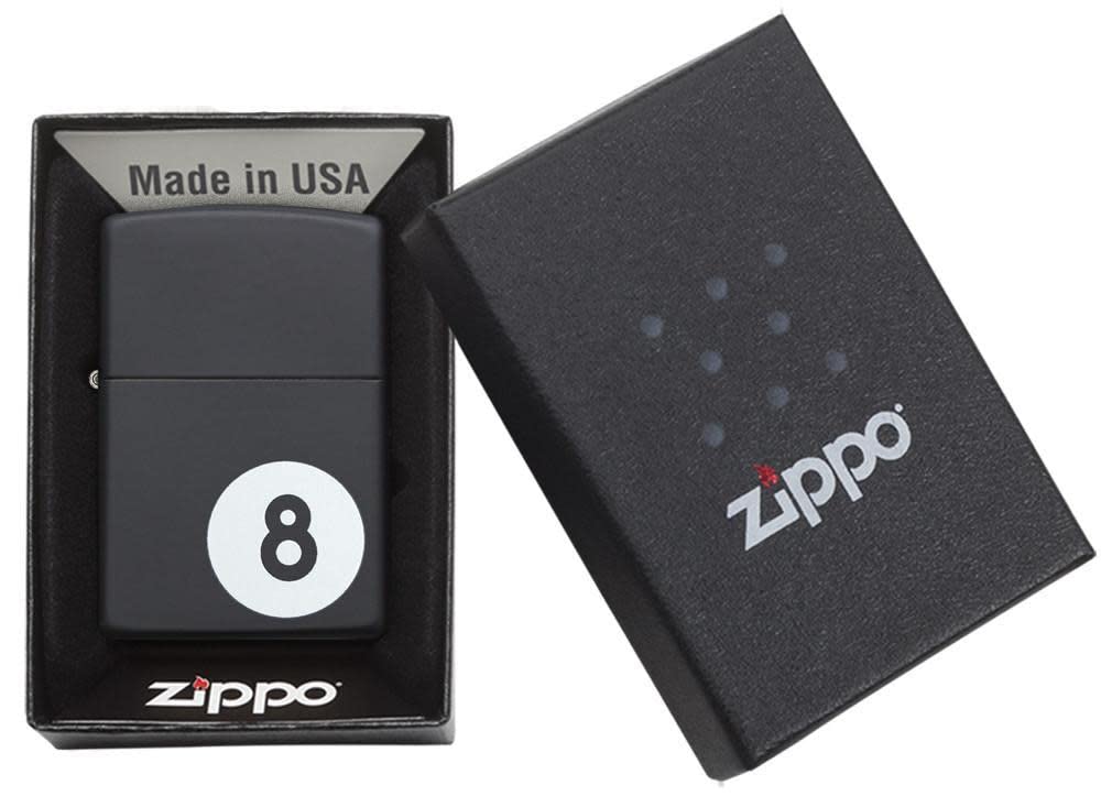 Zippo 8 Ball nero opaco leggero (set da 6)