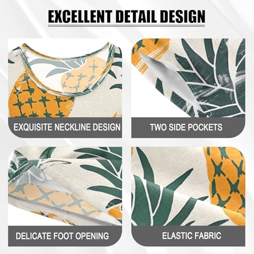 senya Short Sleeve Pajamas Sets Summer Cotton Sleepwear Pineapple4