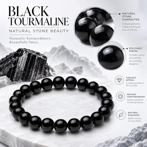 REBUY Black Tourmaline Bracelet 8mm, Pack of 1 - Image 7