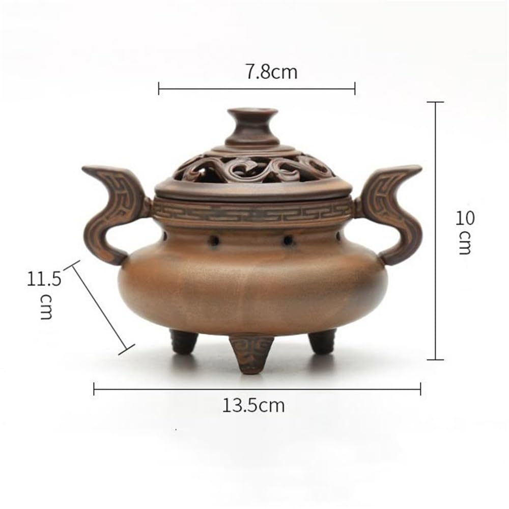 Dekoracje Trójnożny ceramiczny palnik kadzideł do domu, wnętrze, zabytkowy uchwyt na kadzidła medytacji, jogi, spa, wystroju pokoju