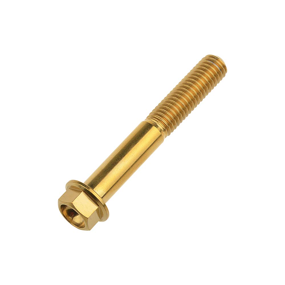 Titanium Hex Small Flange Head Bolt M8 15 20 25 30 35 40 45 50 55 60 65mm x1.25mm for Pack of 4 (M8x55mm, Gold)