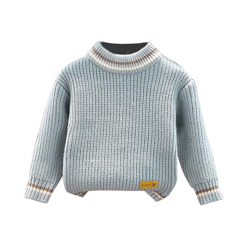 Toddler Boys Girls Pullover Sweater Long Sleeve Stand Collar Knit Sweaters Winter Kids Solid Warm Tops