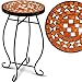 KESSER® Mosaiktisch Bistrotische Blumenhocker Rund 60 x 34 cm Metall Mosaik Beistelltisch Balkontisch Gartentische Terrassentisch Balkon Steinmosaik Garten Gartentisch Indoor Outdoor, Terracotta