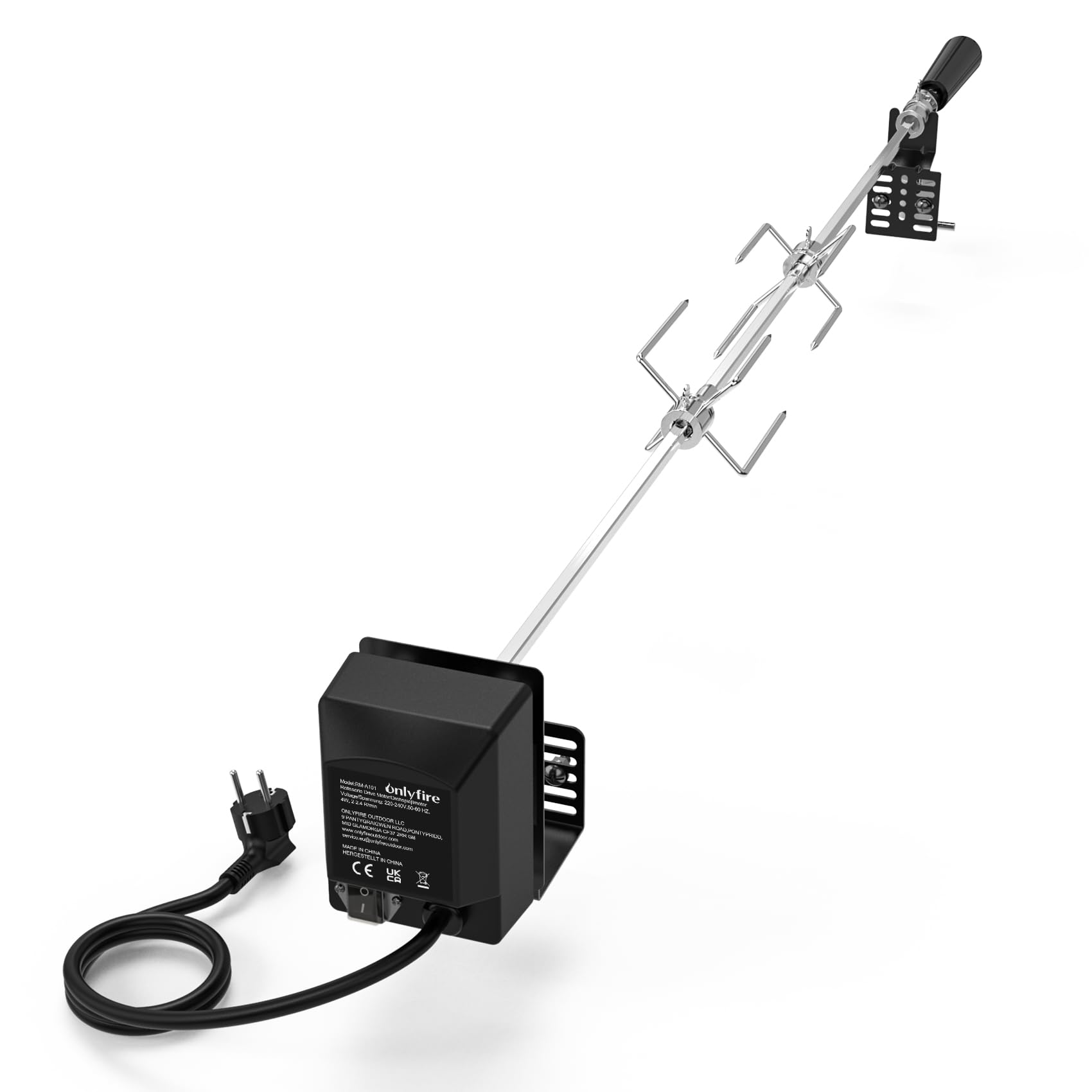 onlyfire BRK-6054 Asador Giratorio para Barbacoas Universal para La Mayoría de Las Parrillas de Gas de 2 a 4 Quemadores, Accesorios de Cocina para Barbacoas