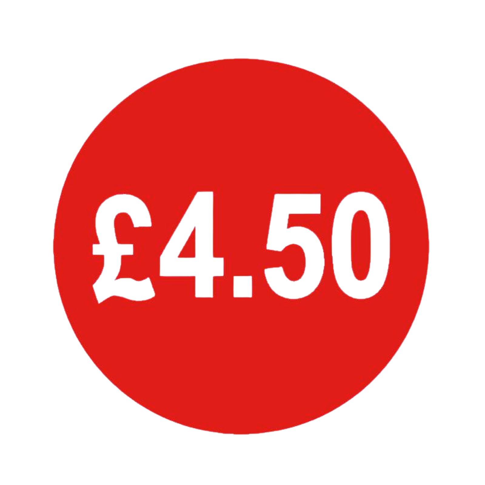 500x Red Price Stickers 45mm £1.50-£10.50 Self Adhesive, Peel Off, No Residue (£4.50)