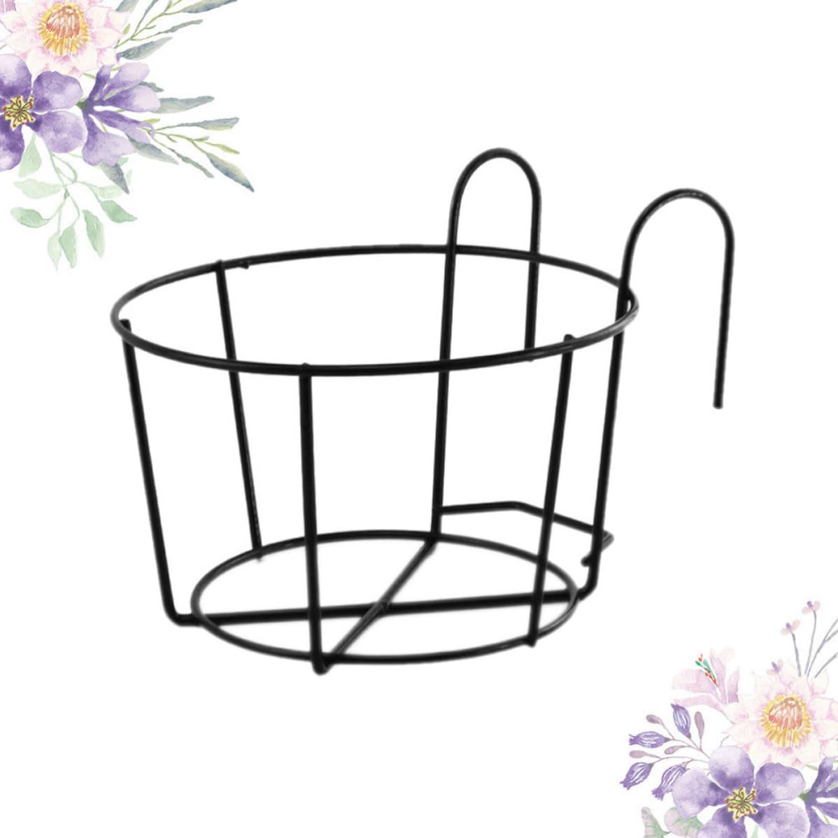 Fioriera rotonda da parete in ferro battuto da 25 cm, elegante supporto da appendere per interni ed esterni, decorazione da giardino e balcone, accessorio durevole per la casa
