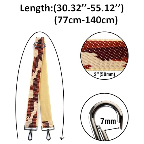 Image of Purse Strap Replacement for Crossbody Bags & Handbags | Premium Webbing with Gunmetal Black Hardware Clip-On Installation Adjustable Length Comfortable Wide Guitar Style Strap