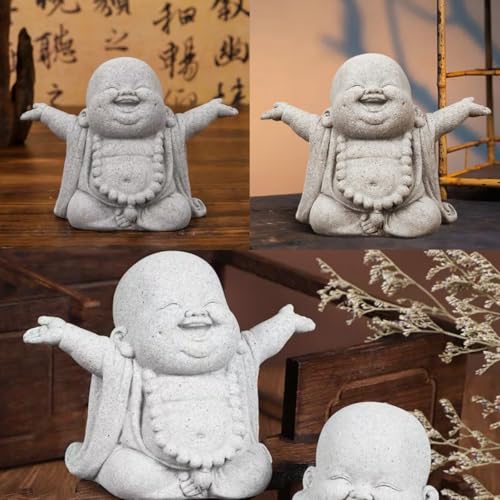 Estatua Buda de Piedra para Decoración Zen Interior miniatura 5
