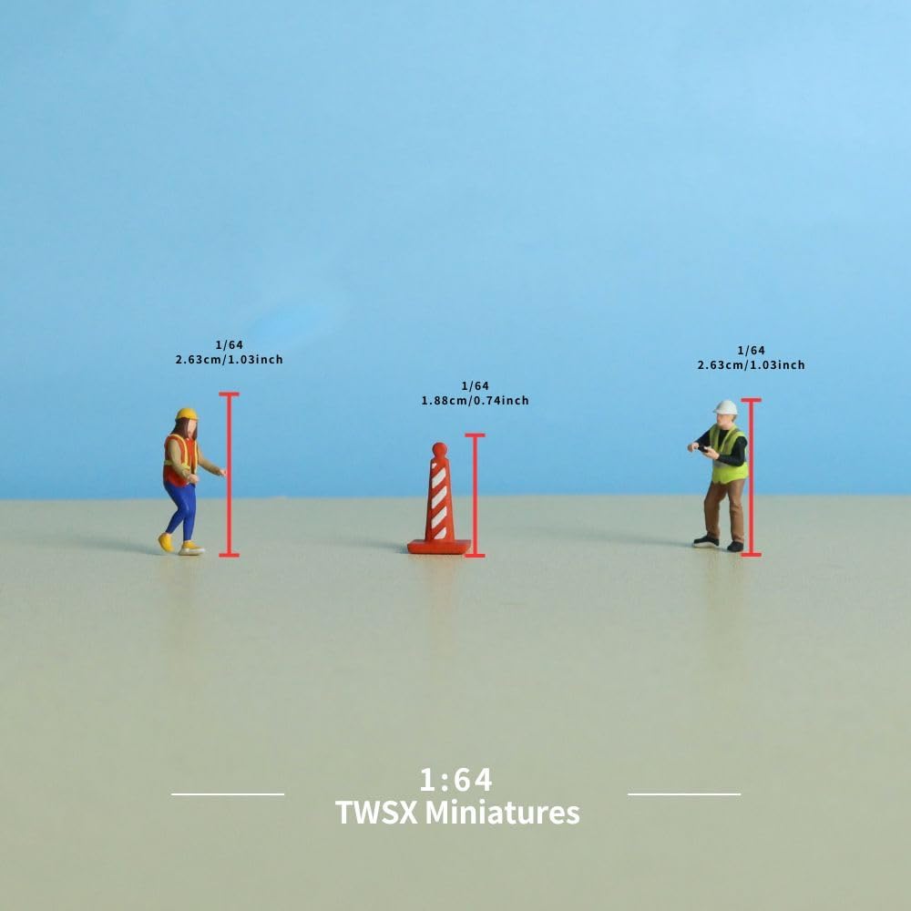 3pcs Construction Workers 1:64 Scale Models