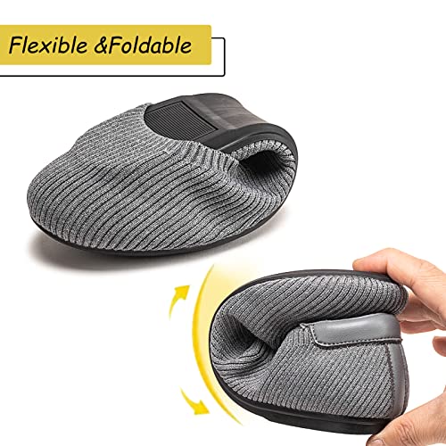 Image of Frank Mully Women's Ballet Flat Shoes Knit Dress Shoes Round Toe Slip On Ballerina Flats for Woman Low Wedge Comfort Soft