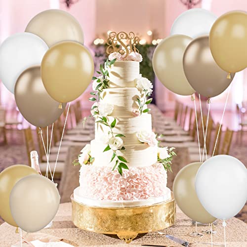 Image of Apricot Balloons Set, 60PCS Apricot Gold White Balloons, 12Inch Apricot Nude Latex Balloon Metallic Champagne Gold Double-Stuffed Party Balloons for Wedding Baby Shower Engagement Birthday Decoration